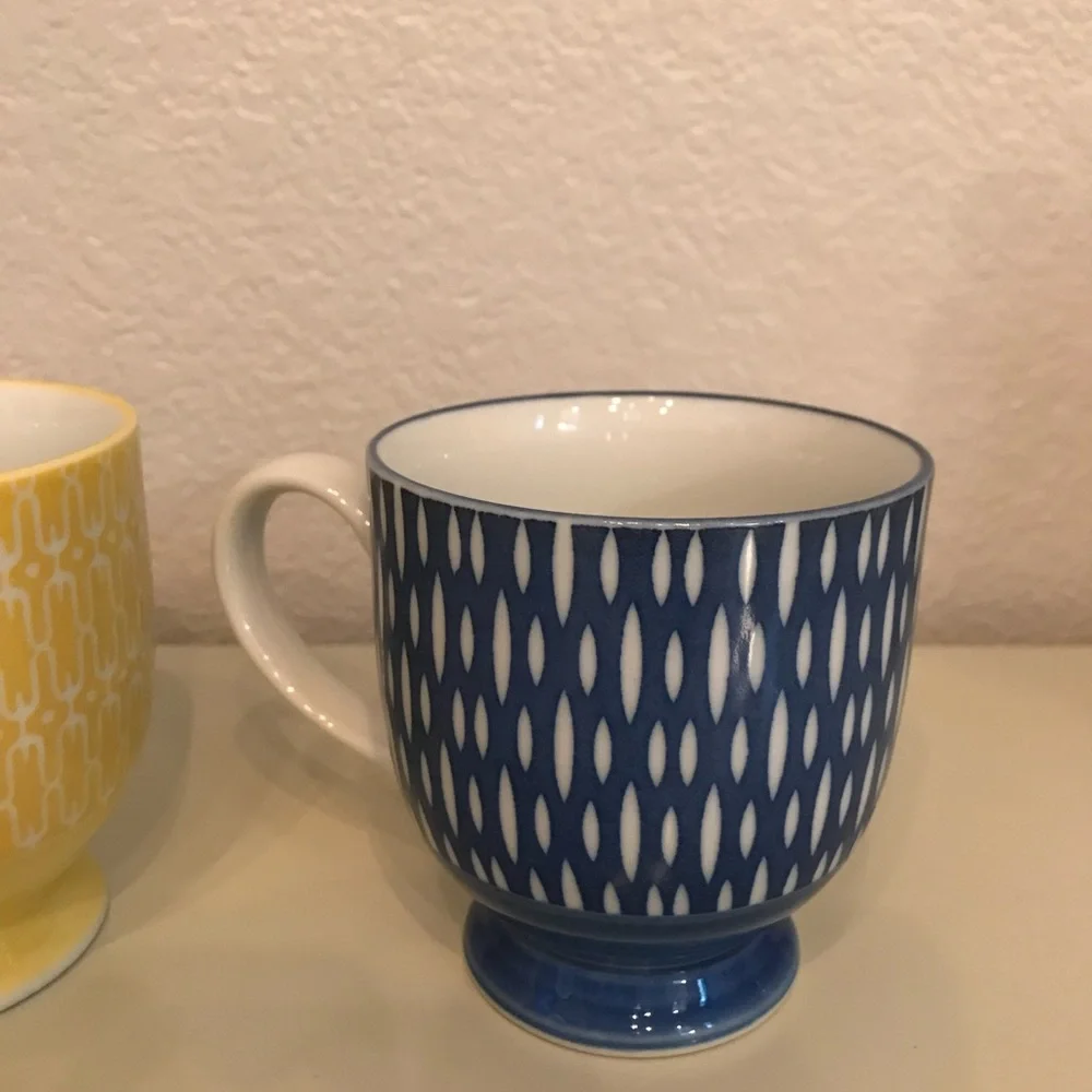 West elm tea cups 8 ounces multicolor